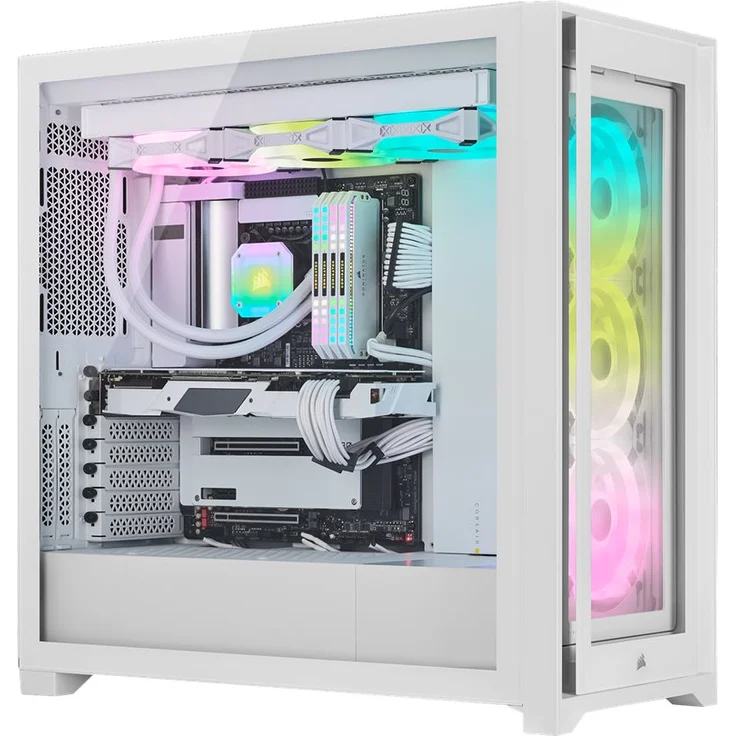 Corsair iCUE 5000X RGB QL Edition Mid-Tower ATX Gaming Gehäuse weiß – Bild 3