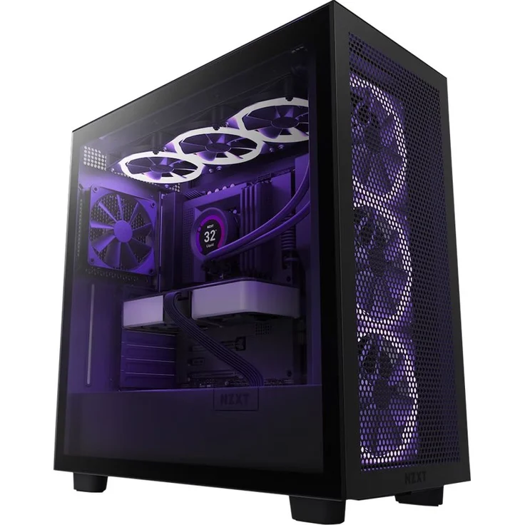 NZXT H7 Flow - Midi Tower - PC - Schwarz - ATX - EATX - micro ATX - Mini-ITX - SGCC - Gehärtetes Glas - 18,5 cm (CM-H71FB-01) – Bild 2