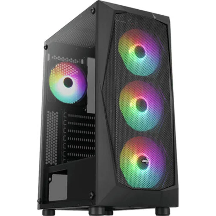 Aerocool Falcon G-BK-v2 Tower-Gehäuse, schwarz, Tempered Glass – Bild 2