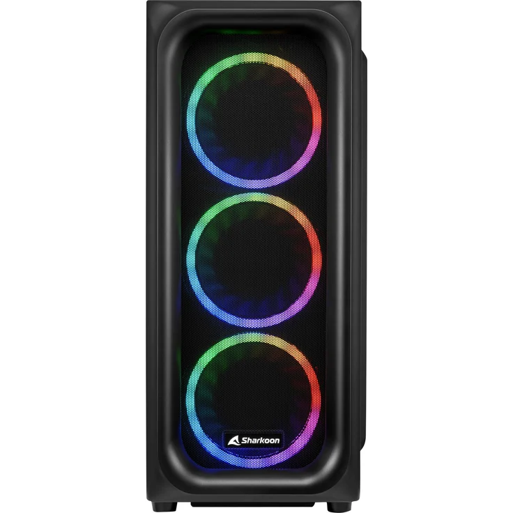 Sharkoon TK5M RGB Tower-Gehäuse, schwarz, Gehärtetes Glas – Bild 2