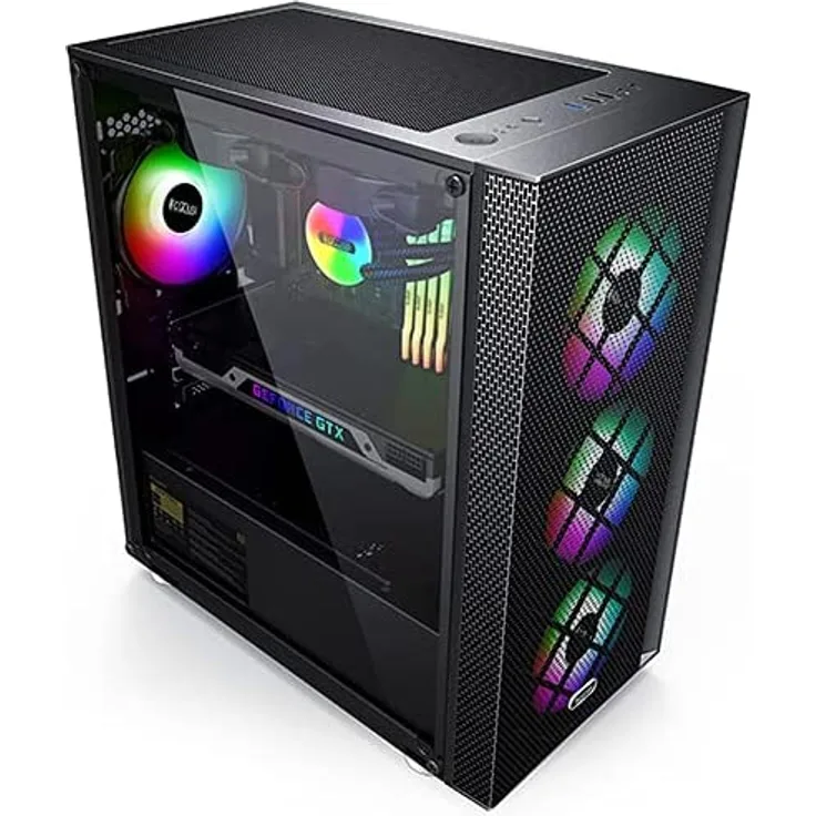 PCCOOLER Platinum MM200 Mesh schwarz Midi Tower mit Glasfenster