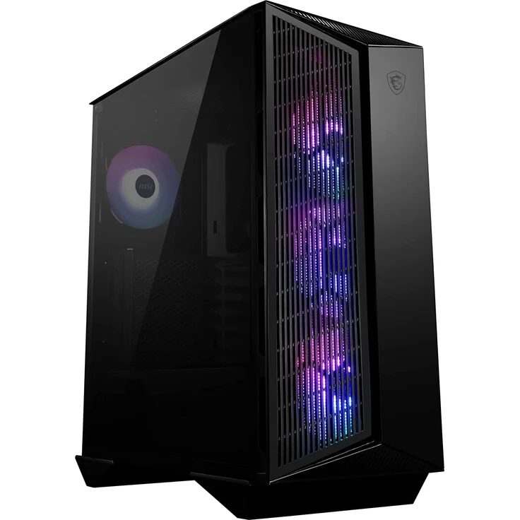 MSI MPG GUNGNIR 111R Mid-Tower ATX Gehäuse (2X USB 3.1 Anschluss, 4X 120mm A-RGB Fan im Lieferumfang, schwarz, A-RGB) – Bild 1