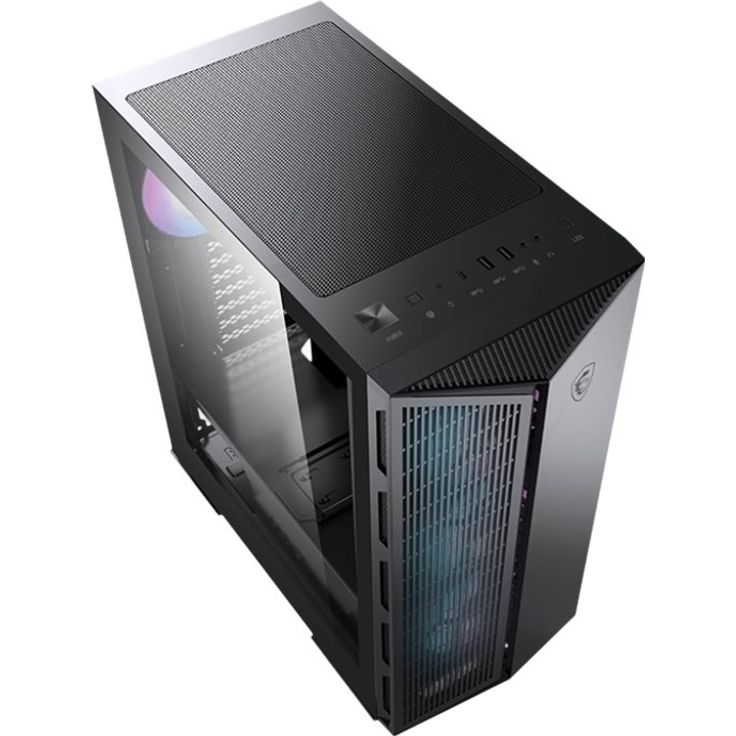 MSI MPG GUNGNIR 111R Mid-Tower ATX Gehäuse (2X USB 3.1 Anschluss, 4X 120mm A-RGB Fan im Lieferumfang, schwarz, A-RGB) – Bild 4