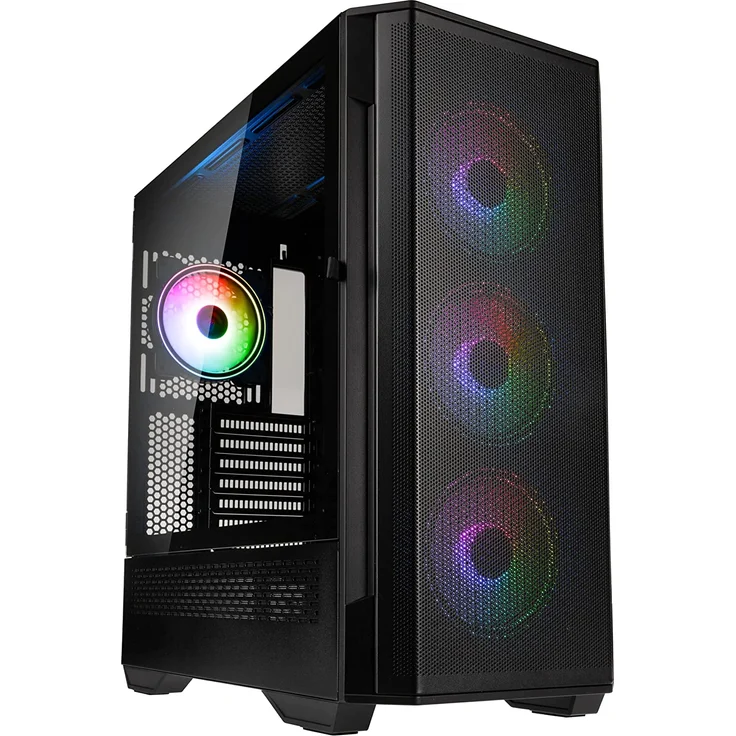 KOLINK PC Gehäuse Observatory Y Midi Tower Mesh-Front Computer Gehäuse, 4 Vorinstallierte ARGB-Lüfter, Gehäuse PC für AIO-Kü – Bild 1