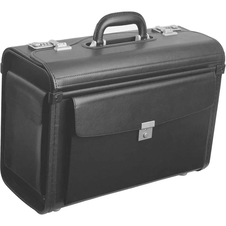 Dermata Business Leder Pilotenkoffer 46 cm Schwarz