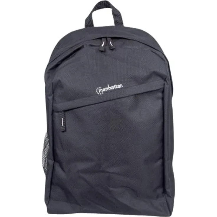Manhattan Knappack Backpack 15.6 Zoll, Black, LOW COST, Lightweight, Internal Laptop Sleeve, Accessories Pocket, Padded Adjustable Shoulder Straps, Water Bottle Holder, Three Year - Notebook-Rucksack - 39.6 cm (15.6 Zoll) - Schwarz