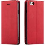 QLTYPRI Hülle für iPhone SE 2022 5G/iPhone SE 2020/iPhone 8/iPhone 7, Premium Dünne Ledertasche Handyhülle mit Kartenfach Ständer Flip Schutzhülle Kompatibel mit iPhone 7/8/SE 2/SE 3 - Rot