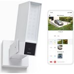 Netatmo Smarte Überwachungskamera für den Außenbereich mit 105 dB Sirene, WLAN, integrierter Beleuchtung, Bewegungserkennung, Nachtsicht, ohne Abonnement, weiß (NOC-S-W-DE)