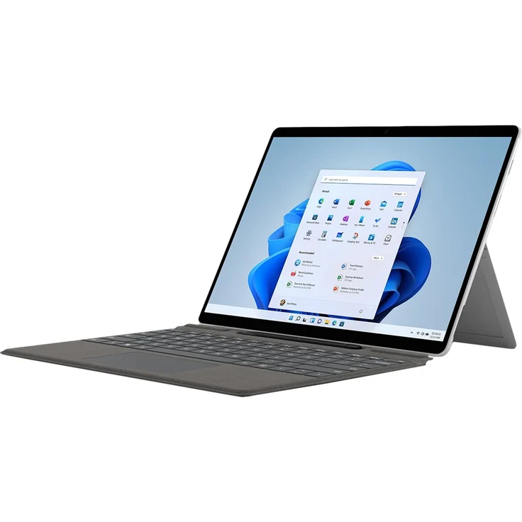 Microsoft Surface Pro Signature Keyboard mit Touchpad, Beschleunigungsmesser, Surface Slim Pen 2 Ablage- und Ladeschale, Deutsch, platin (8XA-00065)