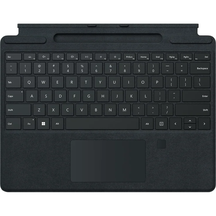 Microsoft Surface Pro Signature Keyboard mit Fingerabdruckleser mit Touchpad, Beschleunigungsmesser, Surface Slim Pen 2 Ablage- und Ladeschale, Deutsch, schwarz (8XF-00005) – Bild 1