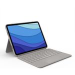 Logitech Combo Touch Tastatur und Foliohülle mit Trackpad für Apple iPad Pro 11, hintergrundbeleuchtet, Apple Smart connector, Deutsch, Sand (920-010166)