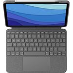Logitech Combo Touch Tastatur und Foliohülle mit Trackpad für Apple iPad Pro 12.9, hintergrundbeleuchtet, Apple Smart connector, Englisch, Oxford Grey (920-010214)