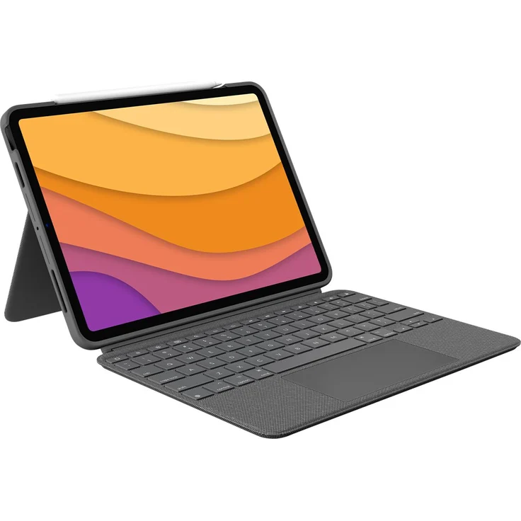 Logitech Combo Touch Tastatur und Foliohülle mit Trackpad für Apple iPad Air, hintergrundbeleuchtet, Apple Smart connector, Englisch, Oxford Grey (920-010303) – Bild 1