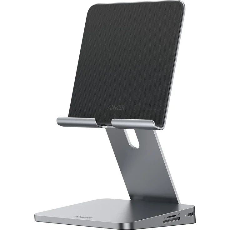 Anker 551 USB-C Hub (8-in-1, Tablet Stand), Silber (A83870A1)