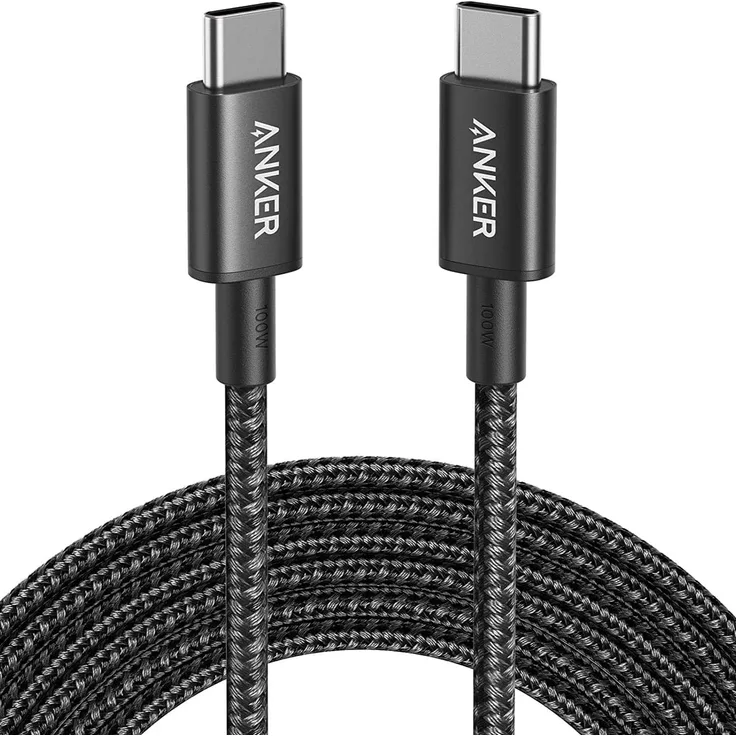 Anker New Nylon USB-C to USB-C 100 W Cable, 3 m, schwarz (A8758011)
