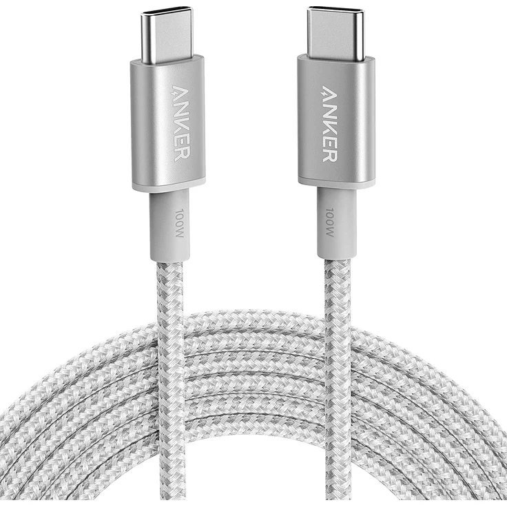 Anker New Nylon USB-C to USB-C 100 W Cable, 3 m, silber (A8758041) – Bild 1