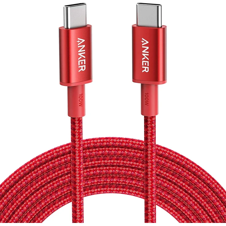 Anker New Nylon USB-C to USB-C 100 W Cable, 3 m, rot (A8758091) – Bild 1