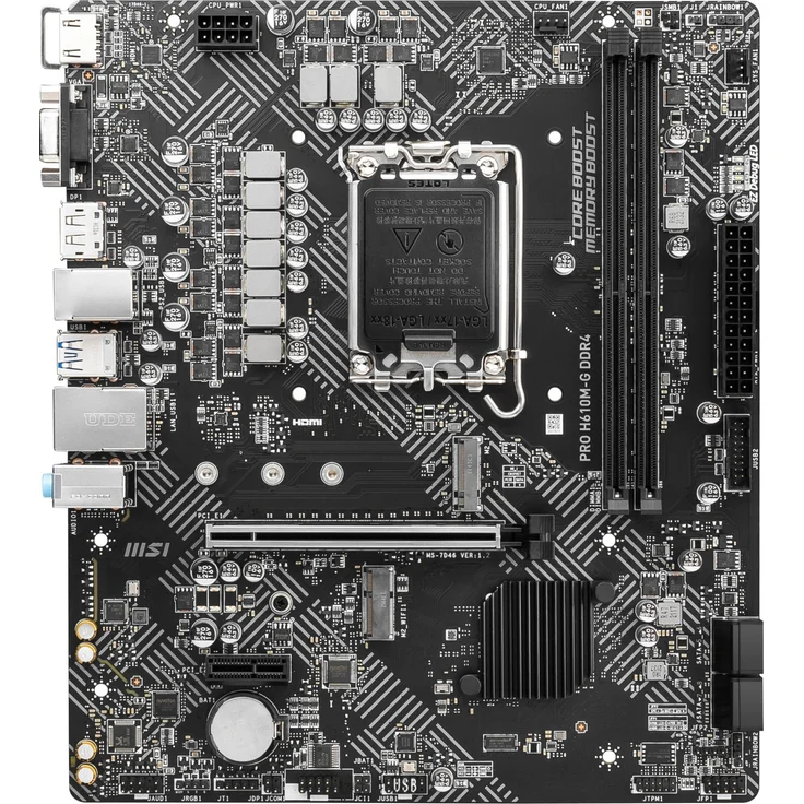 MSI PRO H610M-G DDR4 Mainboard, Micro-ATX - unterstützt Intel Core Prozessoren 12. Generation, LGA 1700, 2 x DIMMs (3200MHz) – Bild 2