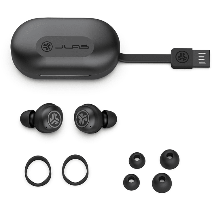 JLAB JBuds Air Pro True Wireless In-Ear-Kopfhörer mit Mikrofon, Bluetooth, spritzwassergeschützt, schwarz – Bild 3