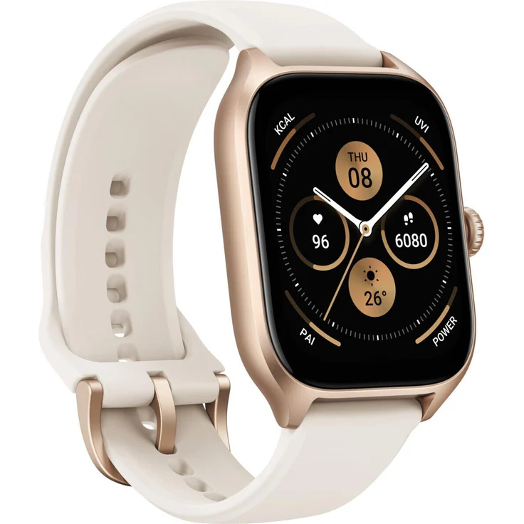 Amazfit GTS 4 Smartwatch GPS, Damen, Einheitsgröße, Kunststoffarmband, Misty White – Bild 3