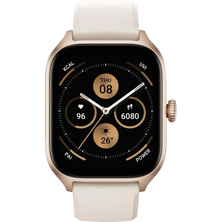 Amazfit GTS 4 Smartwatch GPS, Damen, Einheitsgröße, Kunststoffarmband, Misty White – Bild 2