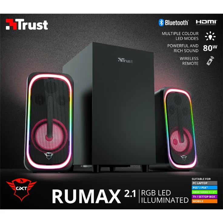 Trust GXT 635 Rumax Multiplatform RGB 2.1 Speaker Set 23927 – Bild 6