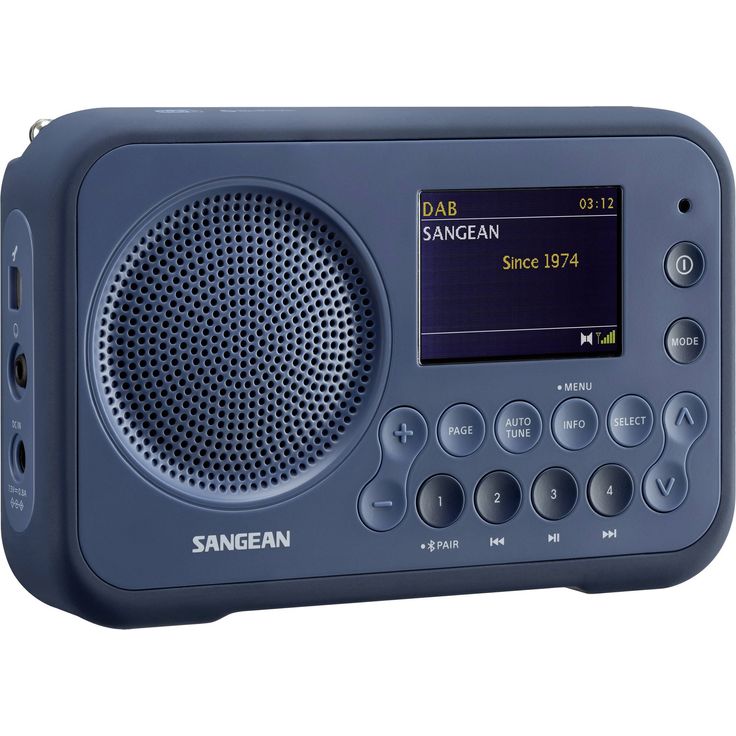 Sangean DPR-76BT Taschenradio mit Bluetooth, PS (Programme Service Name), CT (Clock Time), RT (Radio Text), PTY (Programme Type), Tastenseprre, DAB+, UKW-RDS (FM), blau – Bild 3