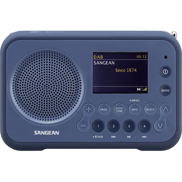 Sangean DPR-76BT Taschenradio mit Bluetooth, PS (Programme Service Name), CT (Clock Time), RT (Radio Text), PTY (Programme Type), Tastenseprre, DAB+, UKW-RDS (FM), blau – Bild 2