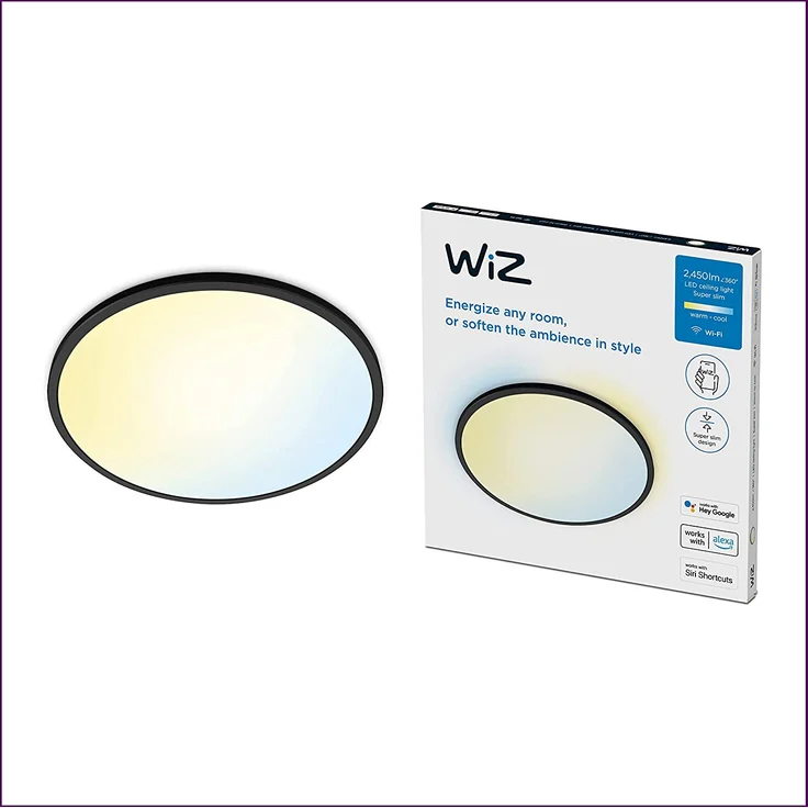WiZ SuperSlim Deckenleuchte Tunable bk White 2450lm