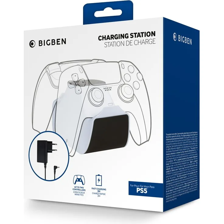 BigBen Ladestation für 2 Playstation 5 Controller Dual-Charger mit Netzteil (BB006407)