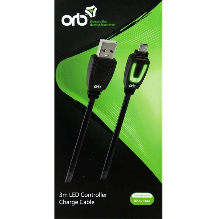 Orb 3 m LED Controller Charge Cable - Ladegerät für drahtlose Game Steuereinheiten für Microsoft Xbox One