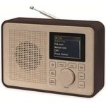 Denver DAB-60DW Digitalradio mit Automatische Uhreinstellung, DAB, DAB+, UKW (FM), dunkle holzoptik, creme