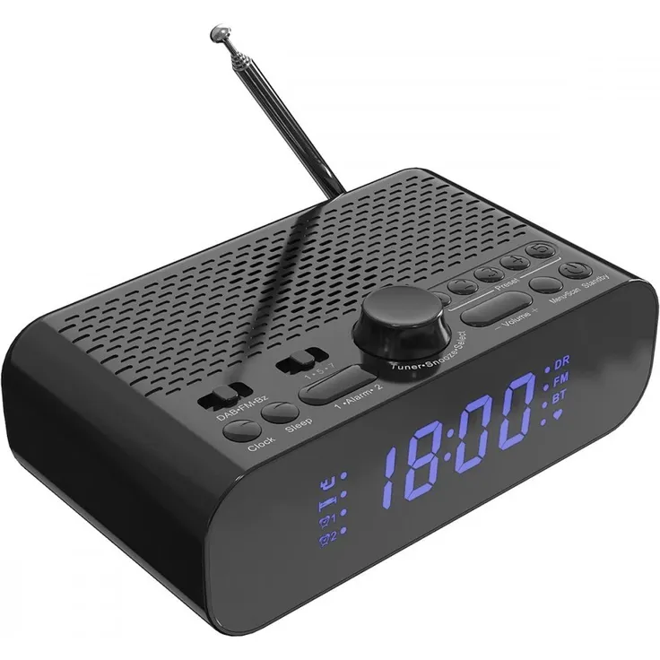 Fontastic Prime Radiowecker mit Ladefunktion, DAB+, UKW (FM), schwarz