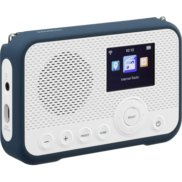 Sangean WFR-39 Internetradio mit Bluetooth, WLAN, Streaming, Cloud Music, Spotify Connect, DAB+, UKW (FM), Internetradio, weiß, blau – Bild 2