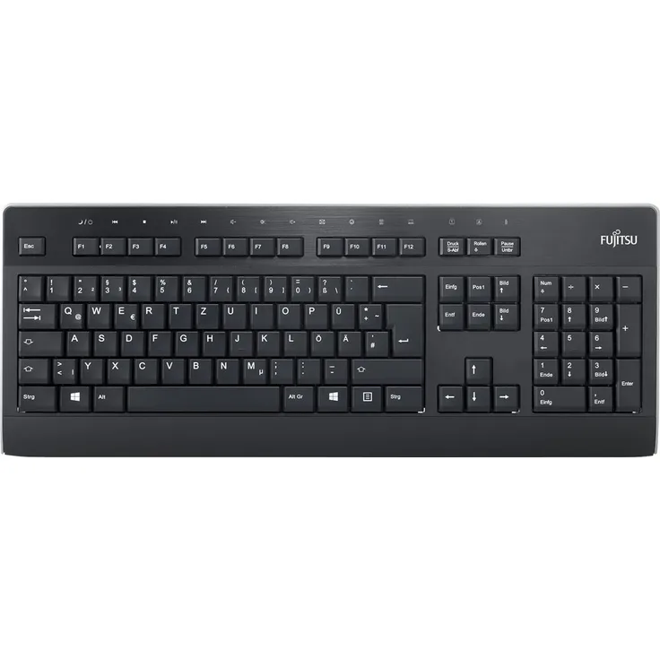 Fujitsu KB955, Tastatur, USB, QWERTZ, Standard, Kabel Tastatur, schwarz (S26381-K955-L404)