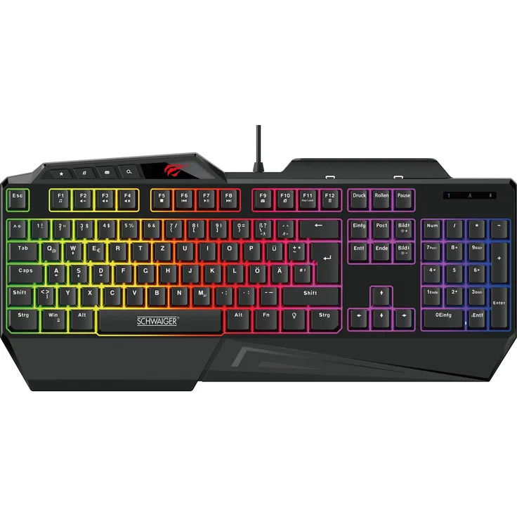 Schwaiger GT108, Gaming-Tastatur, USB, QWERTZ, Standard, mechanisch, schwarz (GT108)