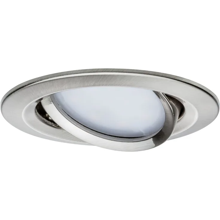 Paulmann 929.58 Nova Plus LED Einbauleuchte Smart Home, ZigBee, rund schwenkbar, 6 W, dimmbar, Einbaustrahler, Eisen gebürstet, Spot, Alu Zink, Einbaulampe, 2700 K
