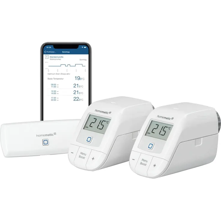Homematic IP HmIP-SK13 Smart Home Starter Set Heizen – WLAN, digitale Steuerung für Heizung mit oder ohne App, Amazon Alexa, Google Assistant, einfache Installation, Energie sparen, Thermostat (155703A0)