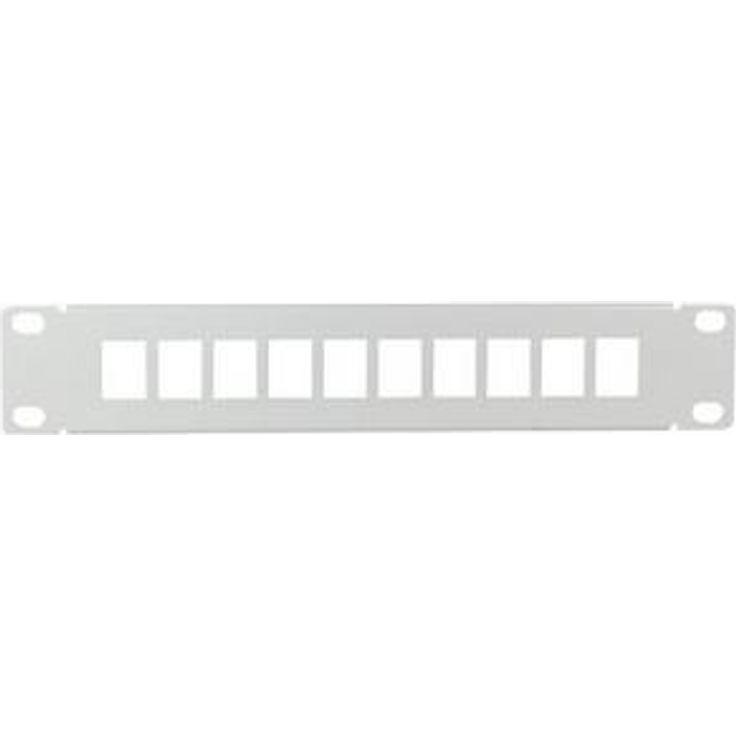 LogiLink 10'' Keystone Patch Panel, lichtgrau für 10 Keystone Module, zum Einbau in LogiLink Wandschränke, RAL 7035, Maße: (B)255 x (T)11 x (H)43 mm (ACT107)