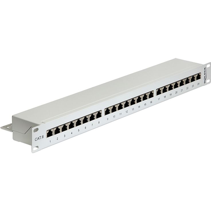 Delock 19'' Patchpanel 24 Port Cat.6, grau
