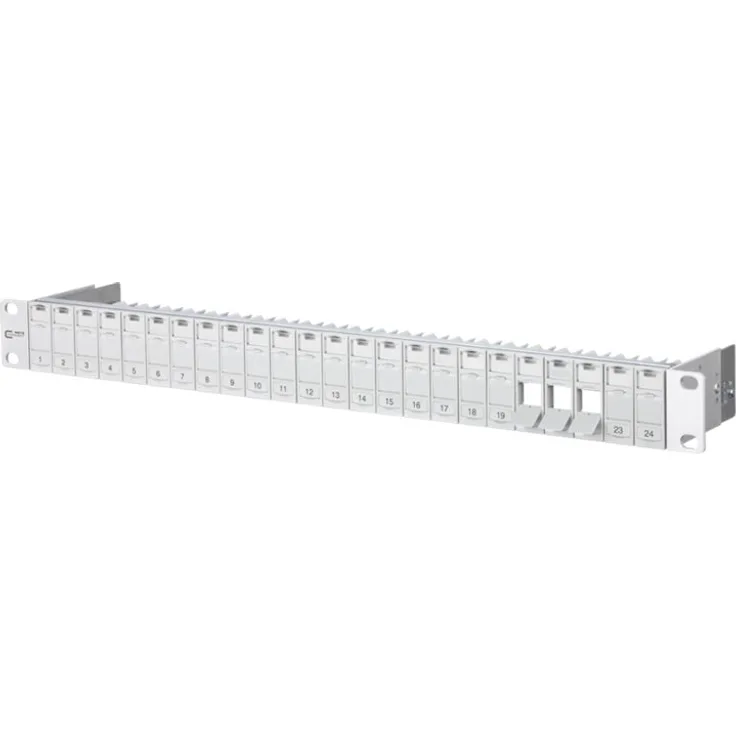 Metz Connect - Patch Panel - Hellgrau - 1U - 48.3 cm (19'') - 24 Ports
