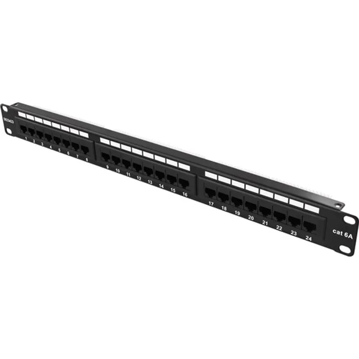 Import 19'' patch panel 24xRJ45 Cat6a UTP 10Gb