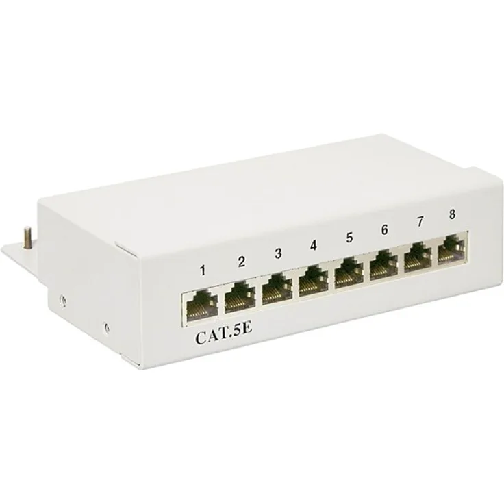 Pro CAT 6 Mini-Desktop Patch Panel 8 Port white - ST