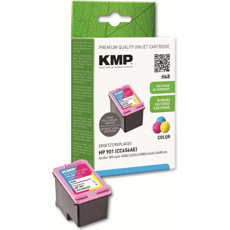 KMP Tintenpatrone kompatibel für HP 901 (CC656AE), 3-Color