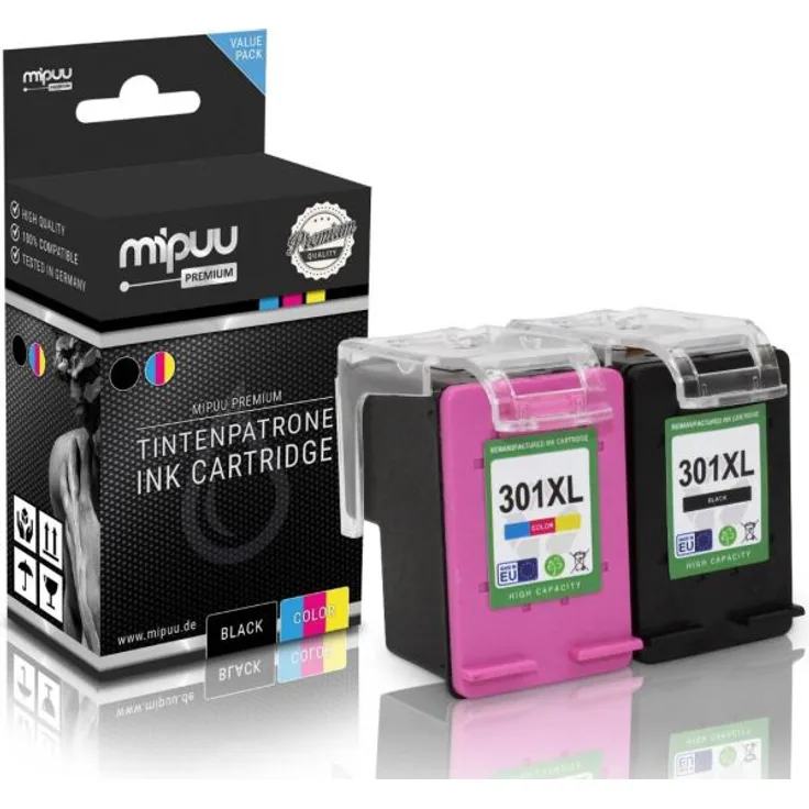 Mipuu Tinte ersetzt HP 301 XL - CH563EE CH564EE Multipack (1x Black - 1x Color)
