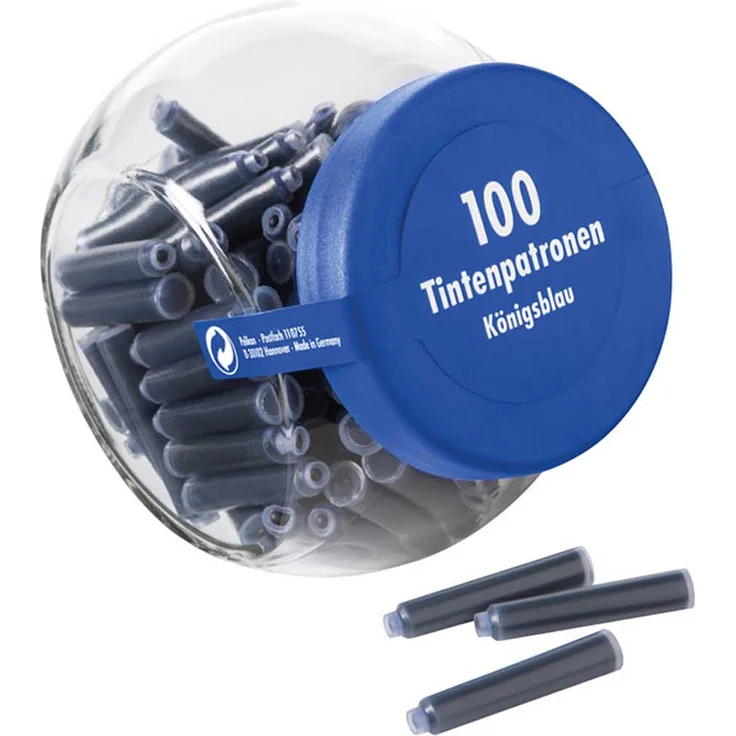 Pelikan Tintenpatronen Glas 100 Patronen Königsblau – Bild 1
