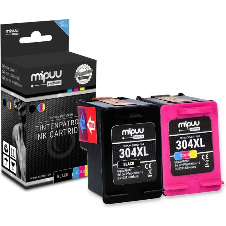 Mipuu Tinte ersetzt HP 304 XL - N9K08AE N9K07AE Multipack (1x Black - 1x Color)