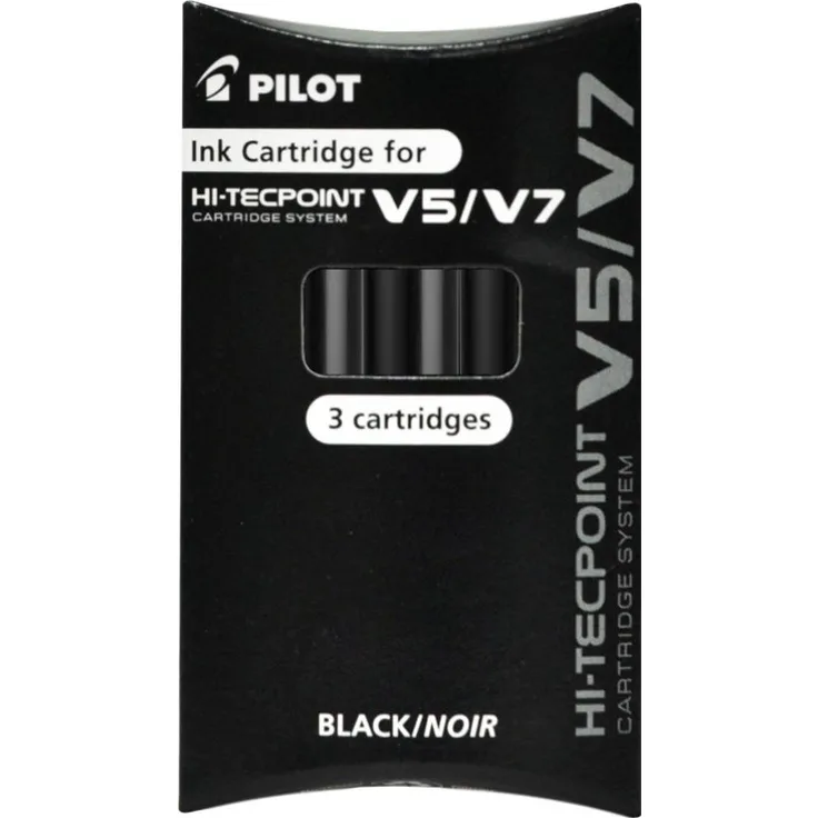 PILOT Tintenpatronen für Tintenroller V5-V7, schwarz