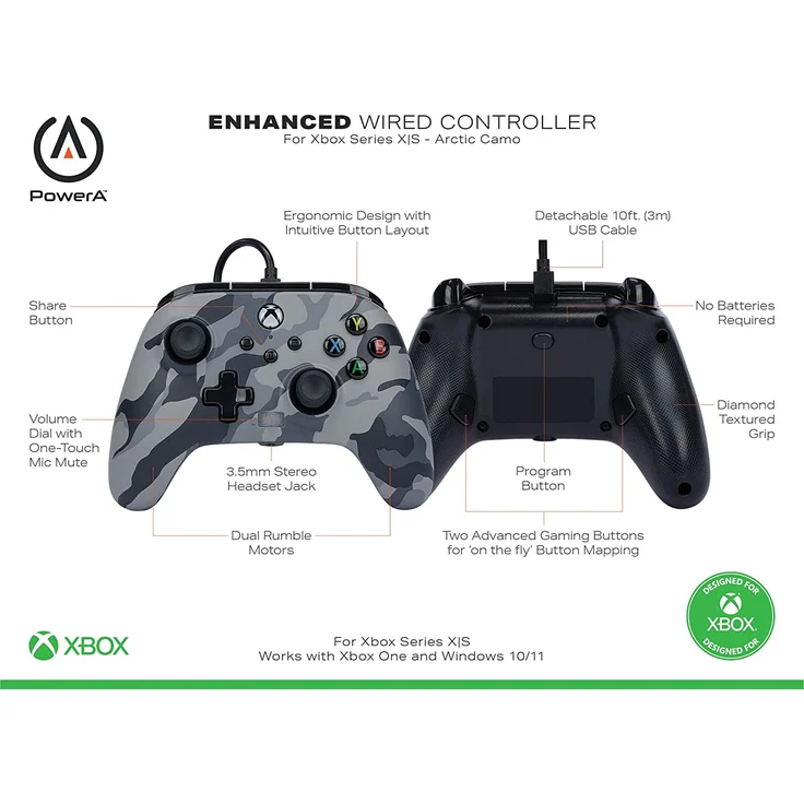 PowerA Enhanced Wired Controller - Arctic Camo (Xbox Series X/S) – Bild 5