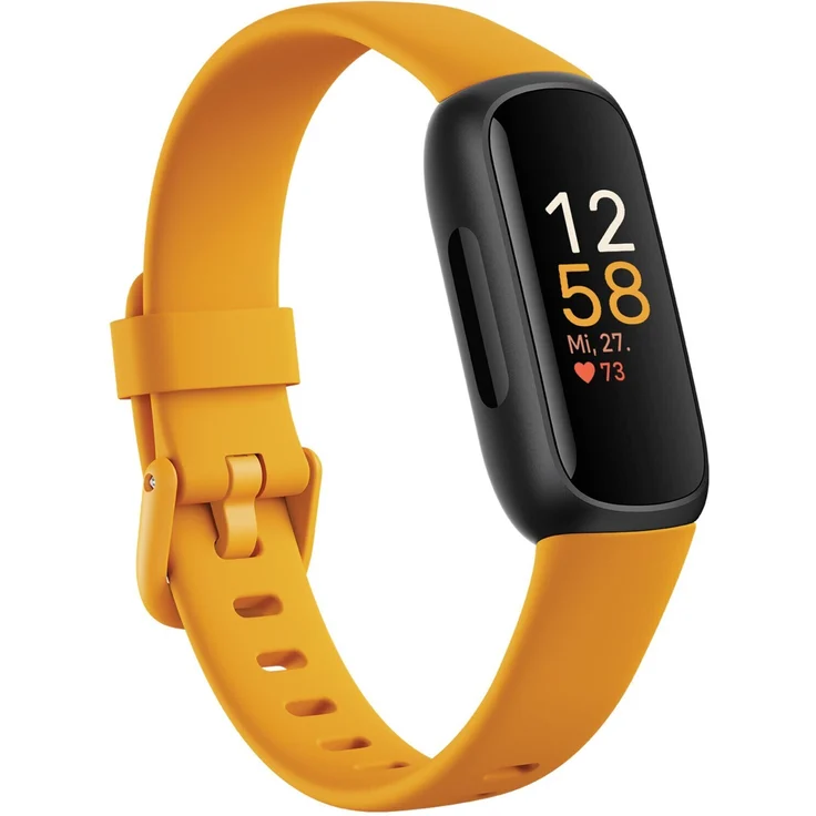 Fitbit Inspire 3 Fitness-Tracker Unisex, Einheitsgröße, Silikonarmband, Morgensonne/Schwarz – Bild 1